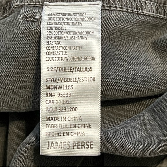 Standard James Perse Canvas Surplus Pants Women’s Size 4 See Measurements Gray - Picture 10 of 12